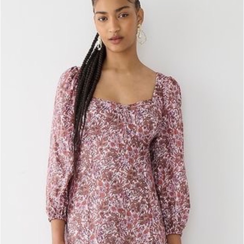 J.Crew Sweetheart Long-Sleeve Midi Dress in Fête Floral - Picture 3 of 15